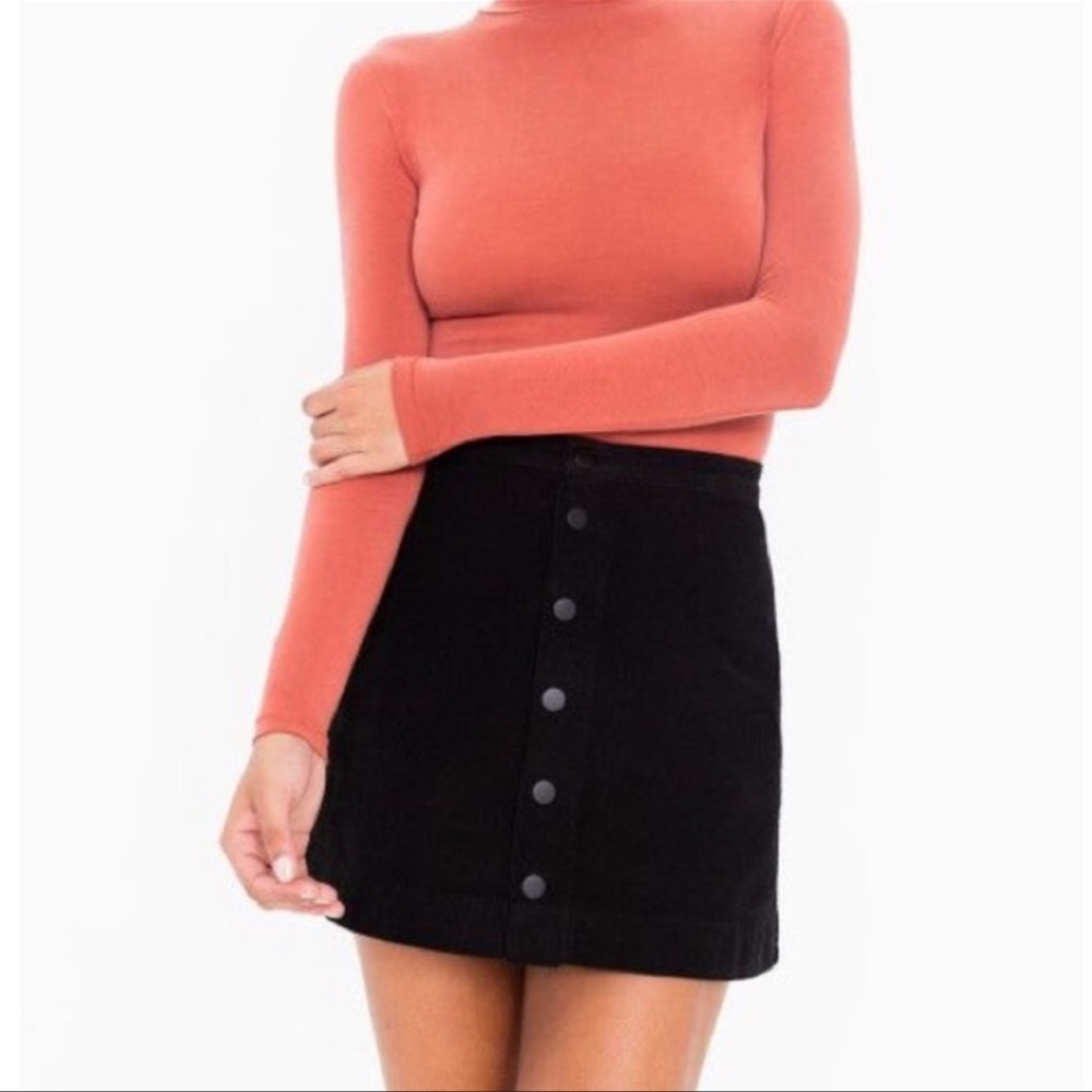 American Apparel Corduroy Button-Up Mini Skirt